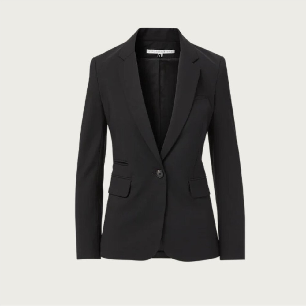 Veronica Beard Core Single Button Black Dickey Blazer